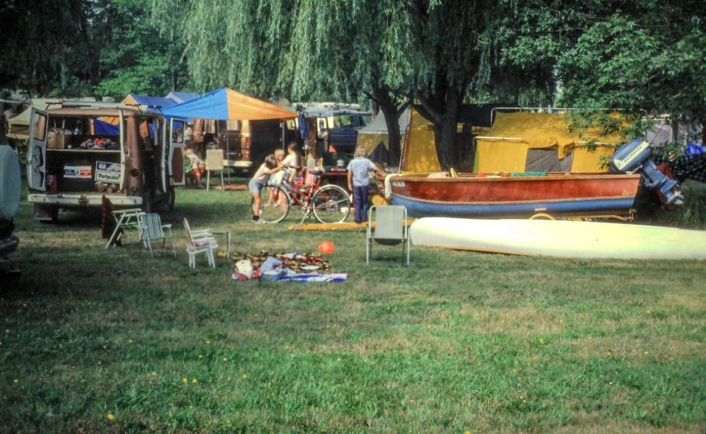 A campground full of boats and bicycles, 1979
